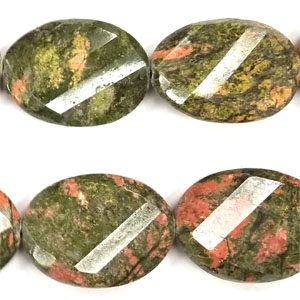 UNAKITE FACETED WAVE OVAL 30X40MM